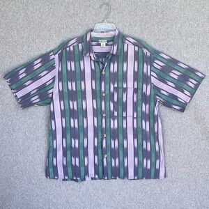 Patagonia Vintage 90s XLarge Camp Shirt Short Sleeve Button Up Print Aztec Aloha